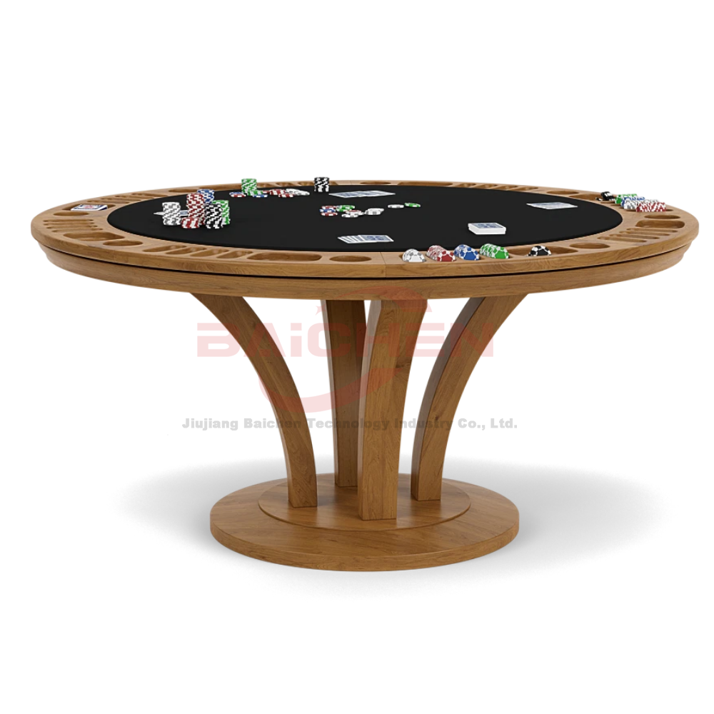 Multi-Game Poker Table with Interchangeable Tabletops - Poker, Blackjack, Roulette BCP-07