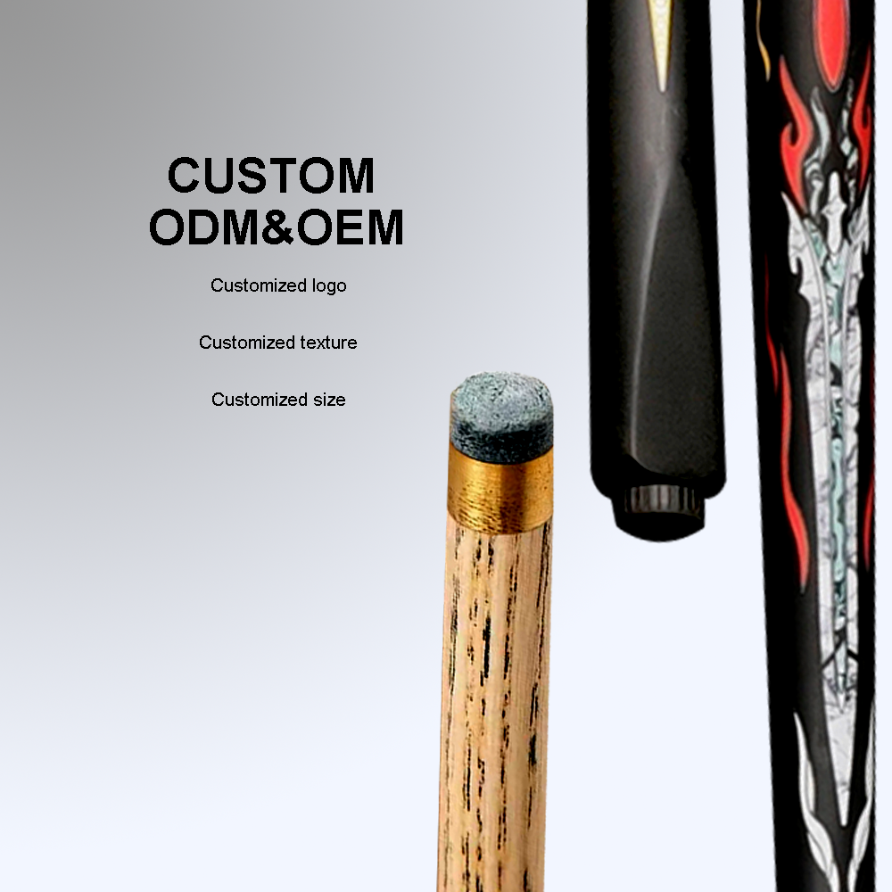 Hot selling white wax wood split type slim head snooker cue stick single stick carbon maple wood gra